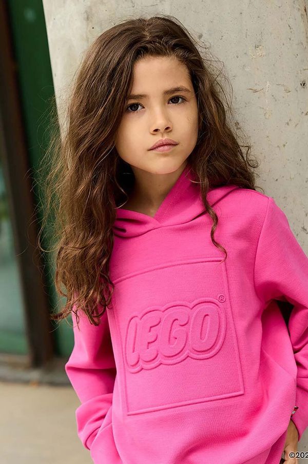 Lego Dječja dukserica Lego Wear boja: ružičasta, s kapuljačom, bez uzorka