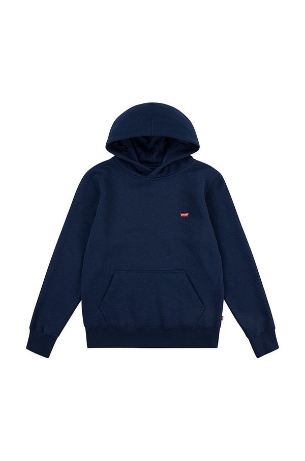 Levi's Dječja dukserica Levi's MINI BATWING HOODIE boja: tamno plava, s kapuljačom, bez uzorka, 8EL452