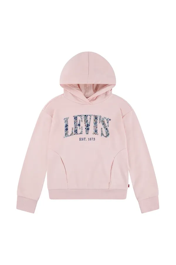 Levi's Dječja dukserica Levi's SEASONAL HOODIE boja: ružičasta, s kapuljačom, s tiskom, 4EM195