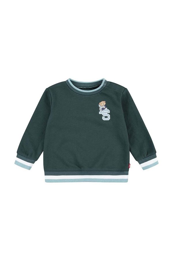 Levi's Dječja dukserica Levi's VARSITY LEVI TIPPED CREW boja: zelena, s tiskom, 6EL324