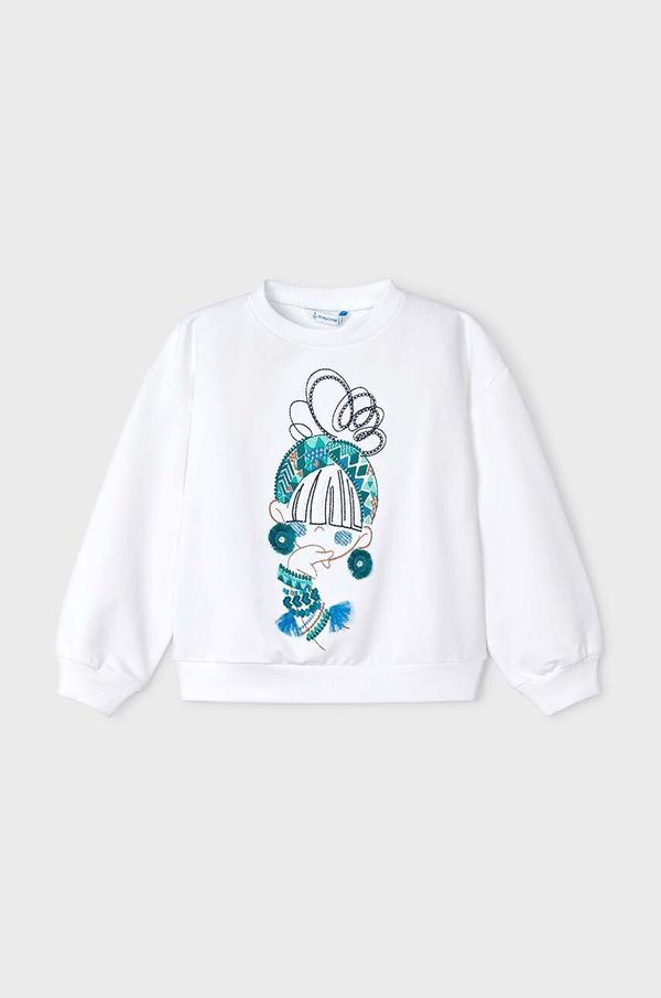 Mayoral Dječja dukserica Mayoral boja: bijela, s aplikacijom