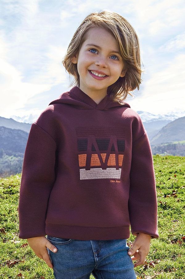 Mayoral Dječja dukserica Mayoral boja: bordo, s kapuljačom, s aplikacijom
