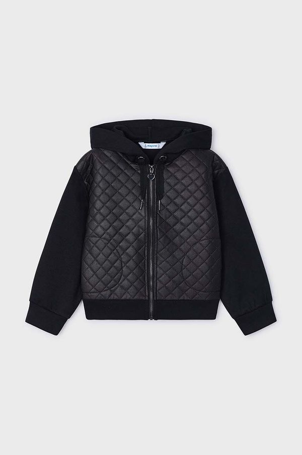 Mayoral Dječja dukserica Mayoral boja: crna, s kapuljačom, bez uzorka, 4496