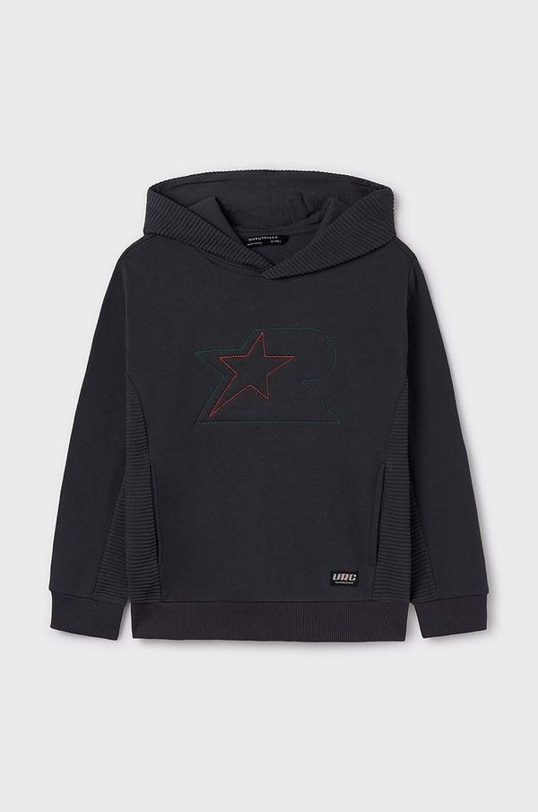 Mayoral Dječja dukserica Mayoral boja: crna, s kapuljačom, s aplikacijom, 7450