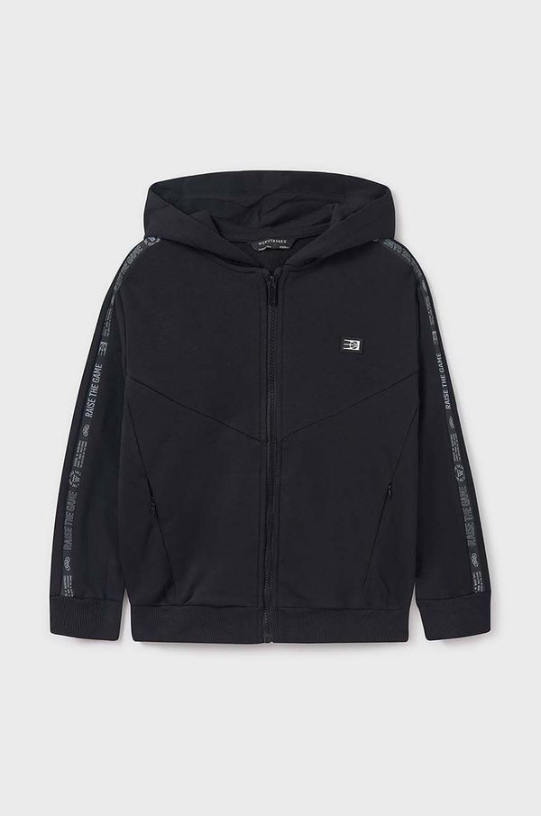 Mayoral Dječja dukserica Mayoral boja: crna, s kapuljačom, s aplikacijom, 7466