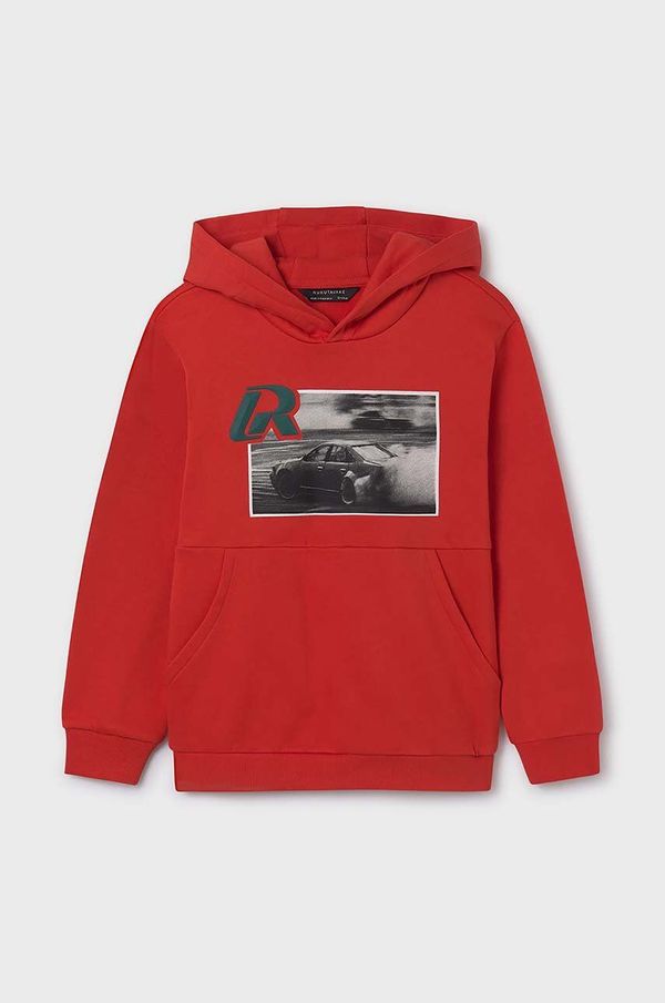 Mayoral Dječja dukserica Mayoral boja: narančasta, s kapuljačom, s tiskom, 7452