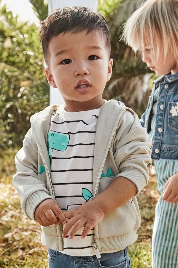 Mayoral Dječja dukserica Mayoral boja: siva, s kapuljačom, s tiskom, 1473