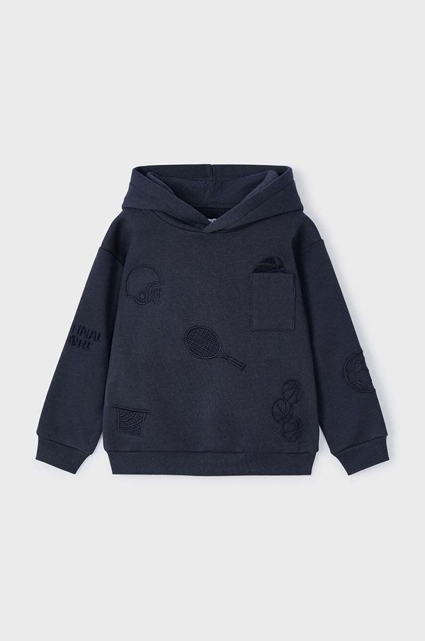 Mayoral Dječja dukserica Mayoral boja: tamno plava, s kapuljačom, s aplikacijom, 4450