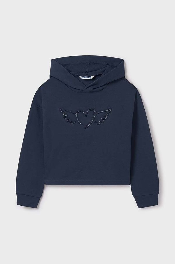 Mayoral Dječja dukserica Mayoral boja: tamno plava, s kapuljačom, s aplikacijom, 7469