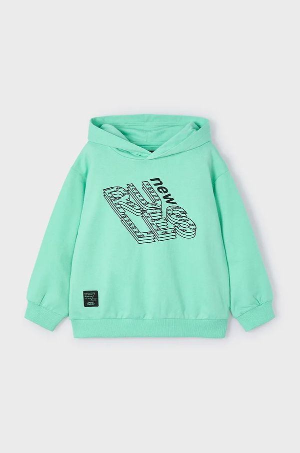 Mayoral Dječja dukserica Mayoral boja: zelena, s kapuljačom, s tiskom, 3416