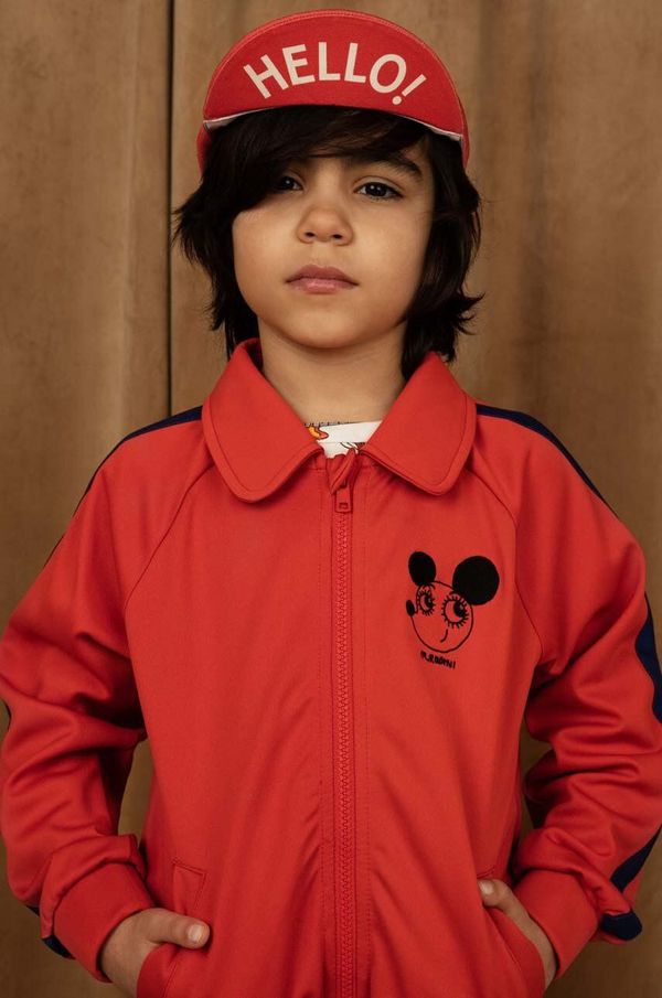 Mini Rodini Dječja dukserica Mini Rodini boja: crvena, s tiskom