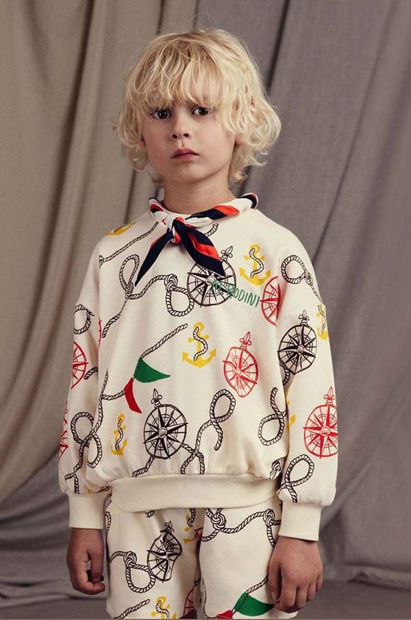 Mini Rodini Dječja dukserica Mini Rodini Nautical boja: bež, s uzorkom