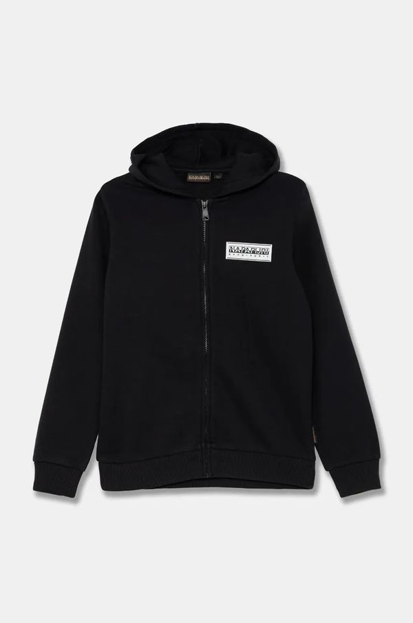 Napapijri Dječja dukserica Napapijri B-CHAMOIS FZH boja: crna, s kapuljačom, bez uzorka, NP0A4HY50411