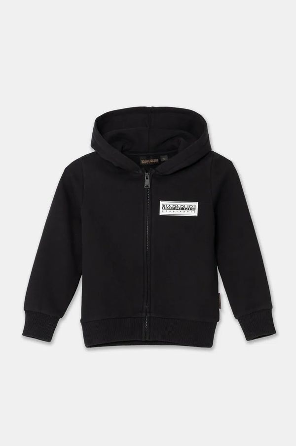 Napapijri Dječja dukserica Napapijri B-CHAMOIS FZH boja: crna, s kapuljačom, bez uzorka, NP0A4HY50411