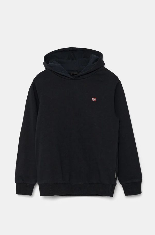 Napapijri Dječja dukserica Napapijri BALIS H boja: crna, s kapuljačom, bez uzorka, NP0A4GMR0411