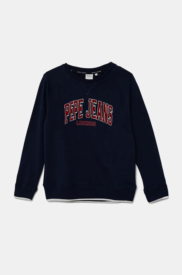 Pepe Jeans Dječja dukserica Pepe Jeans BAIN CREW boja: tamno plava, s tiskom, PB581623