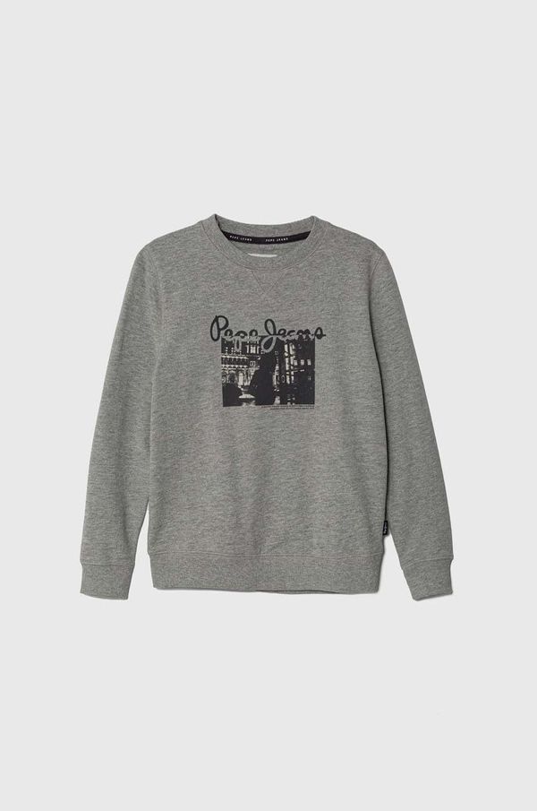 Pepe Jeans Dječja dukserica Pepe Jeans boja: siva, s tiskom