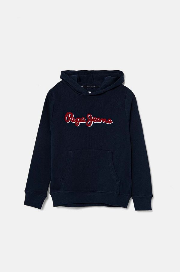 Pepe Jeans Dječja dukserica Pepe Jeans NEW LAMONTY HOODIE boja: tamno plava, s kapuljačom, melanž, PB581614