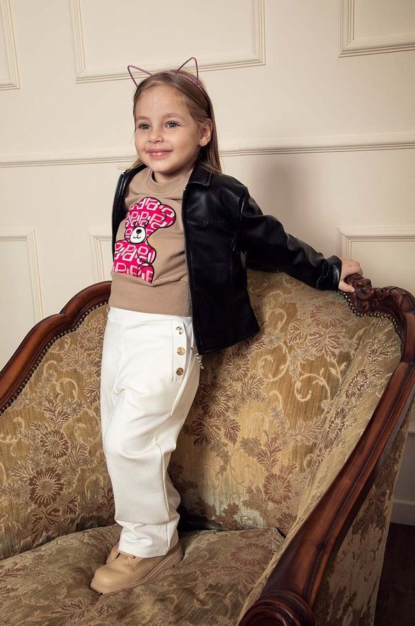 Pinko Up Dječja dukserica Pinko Up boja: bež, s aplikacijom