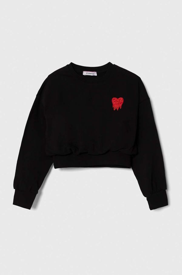 Pinko Up Dječja dukserica Pinko Up boja: crna, s aplikacijom