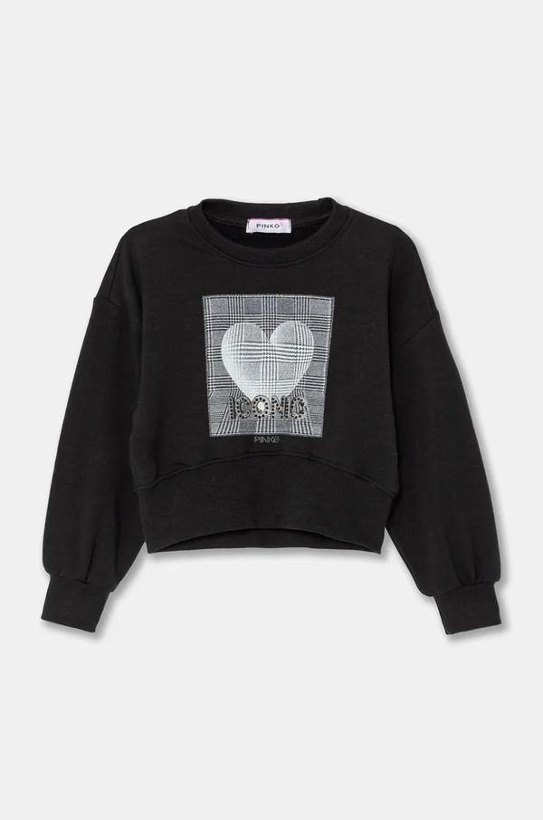 Pinko Up Dječja dukserica Pinko Up boja: crna, s tiskom, F4PIBGSW163