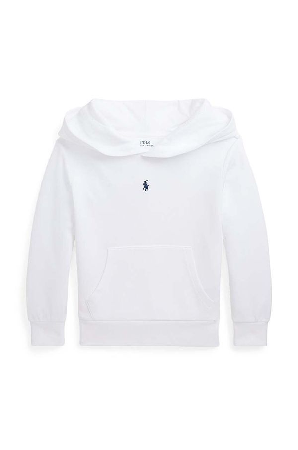 Polo Ralph Lauren Dječja dukserica Polo Ralph Lauren boja: bijela, s kapuljačom, bez uzorka