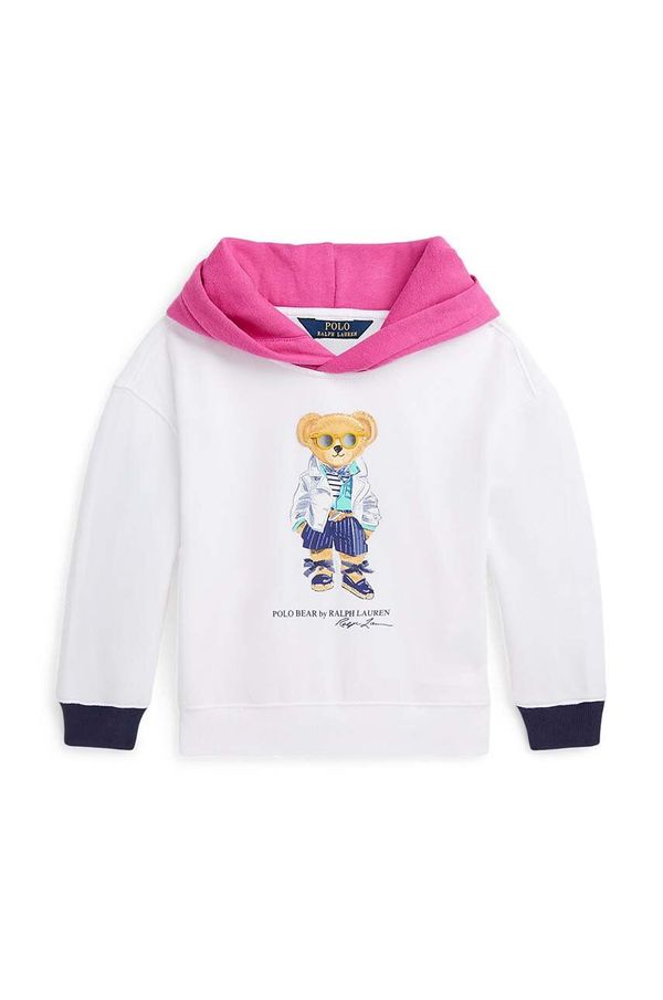 Polo Ralph Lauren Dječja dukserica Polo Ralph Lauren boja: bijela, s kapuljačom, s tiskom