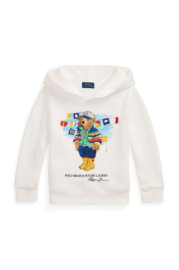 Polo Ralph Lauren Dječja dukserica Polo Ralph Lauren boja: bijela, s kapuljačom, s tiskom, 322974848001