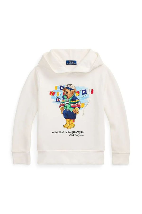 Polo Ralph Lauren Dječja dukserica Polo Ralph Lauren boja: bijela, s kapuljačom, s tiskom, 323974848001