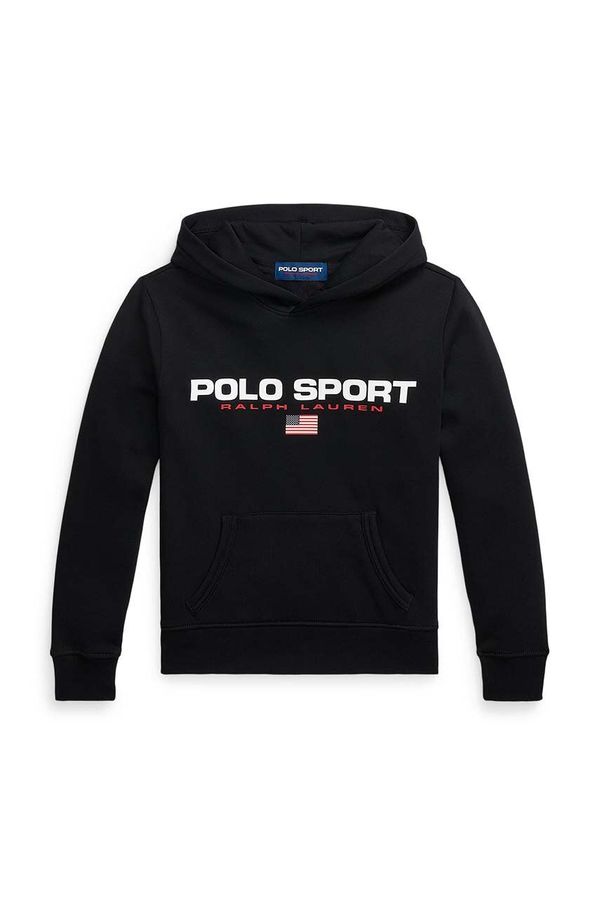 Polo Ralph Lauren Dječja dukserica Polo Ralph Lauren boja: crna, s kapuljačom, s tiskom, 323962111002