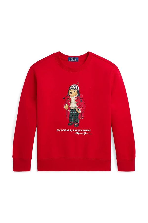 Polo Ralph Lauren Dječja dukserica Polo Ralph Lauren boja: crvena, s tiskom, 323960439001