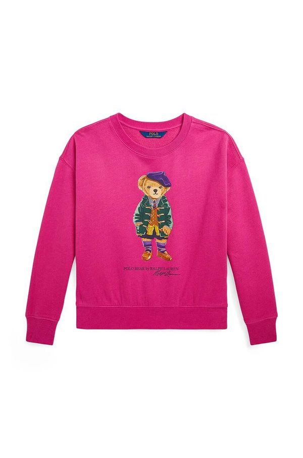 Polo Ralph Lauren Dječja dukserica Polo Ralph Lauren boja: ružičasta, s aplikacijom, 313951082001