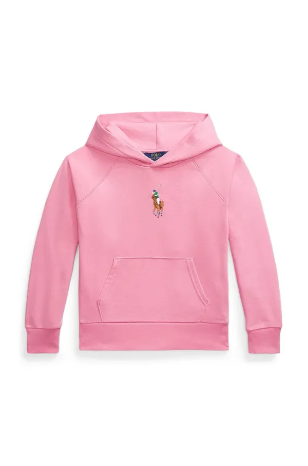 Polo Ralph Lauren Dječja dukserica Polo Ralph Lauren boja: ružičasta, s kapuljačom, bez uzorka, 313965121001