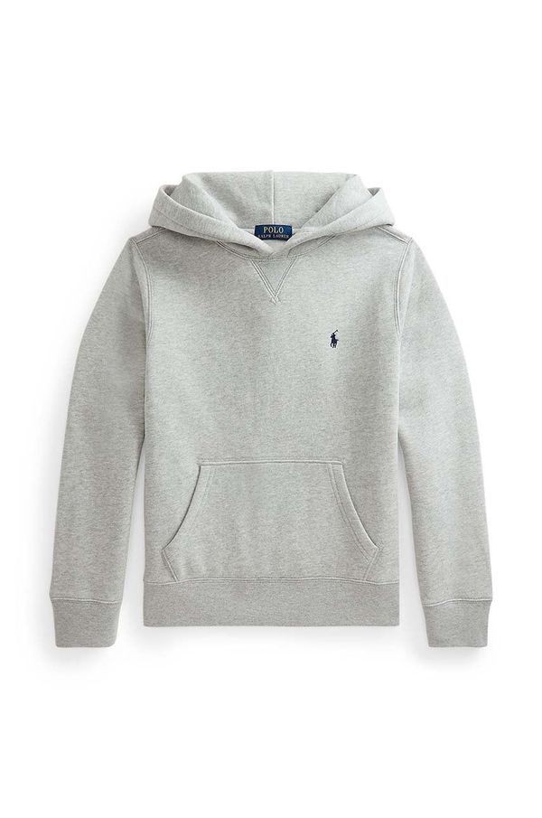 Polo Ralph Lauren Dječja dukserica Polo Ralph Lauren boja: siva, s kapuljačom