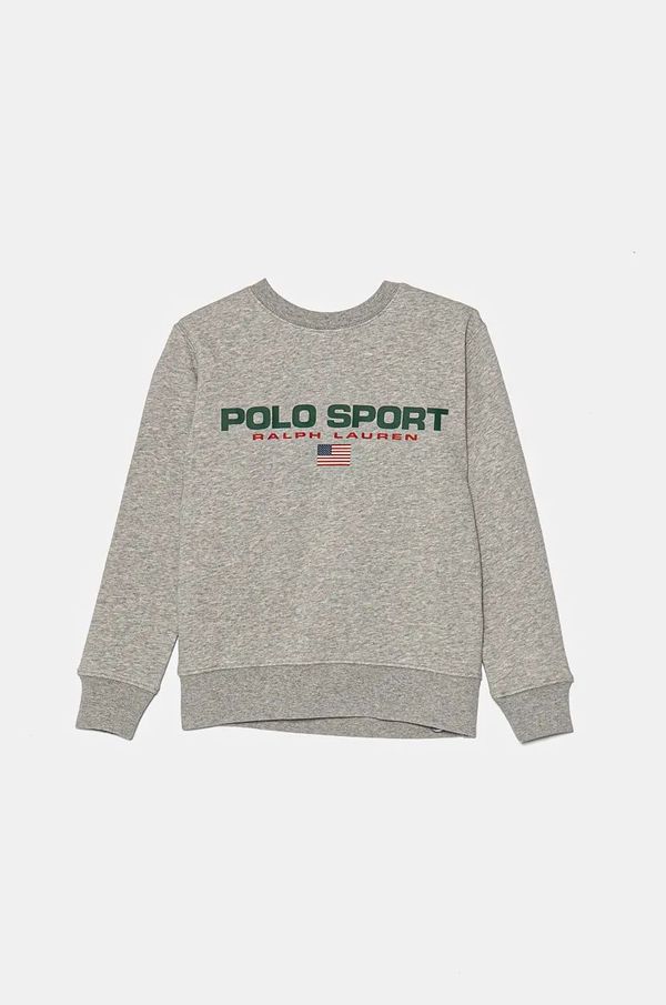 Polo Ralph Lauren Dječja dukserica Polo Ralph Lauren boja: siva, s tiskom, 323962110004