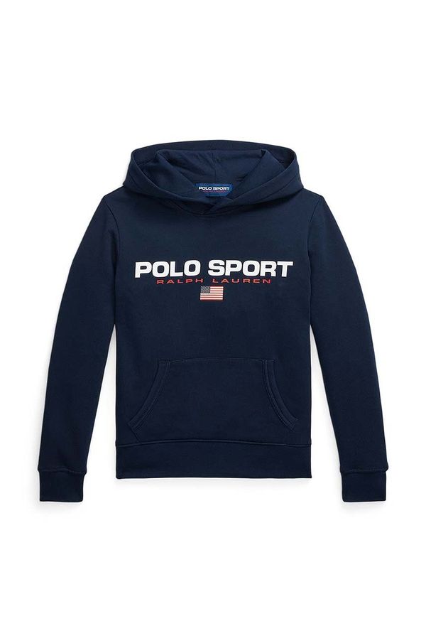 Polo Ralph Lauren Dječja dukserica Polo Ralph Lauren boja: tamno plava, s kapuljačom, s tiskom, 323962111001