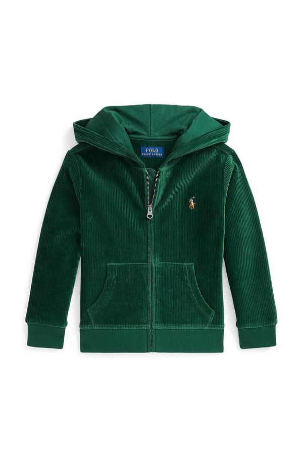 Polo Ralph Lauren Dječja dukserica Polo Ralph Lauren boja: zelena, s kapuljačom, bez uzorka, 322952461002
