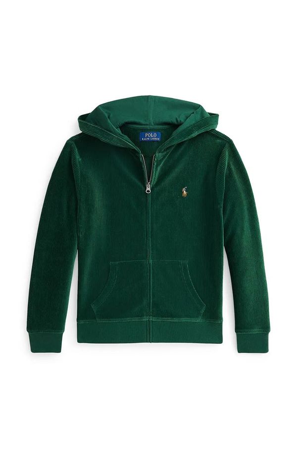 Polo Ralph Lauren Dječja dukserica Polo Ralph Lauren boja: zelena, s kapuljačom, bez uzorka, 323952461002