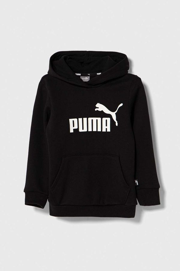 Puma Dječja dukserica Puma ESS Logo Hoodie FL G boja: crna, s kapuljačom, s tiskom