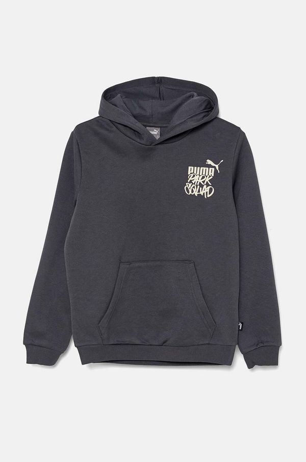 Puma Dječja dukserica Puma ESS+ MID 90s Hoodie boja: siva, s kapuljačom, s tiskom, 681877