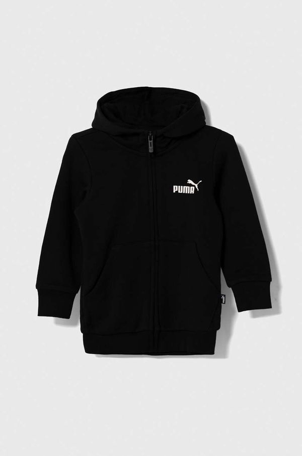 Puma Dječja dukserica Puma ESS Small Logo Full-Zip Hoodie TR G boja: crna, s kapuljačom, bez uzorka