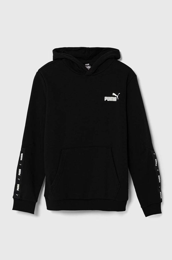 Puma Dječja dukserica Puma ESS Tape Hoodie TR boja: crna, s kapuljačom, s tiskom
