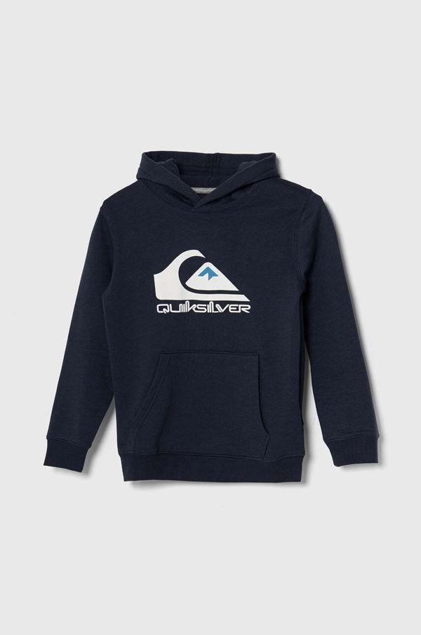 Quiksilver Dječja dukserica Quiksilver BIG LOGO boja: tamno plava, s kapuljačom, s tiskom