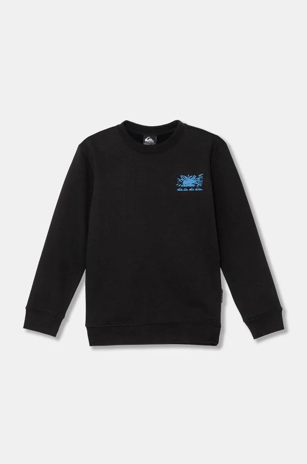 Quiksilver Dječja dukserica Quiksilver GRAPHIC CREW boja: crna, s tiskom, AQBFT03110