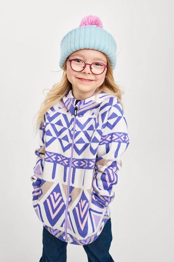 Reima Dječja dukserica Reima Northern boja: ljubičasta, s kapuljačom, s uzorkom, 5200044A