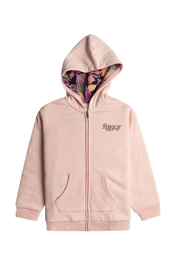 Roxy Dječja dukserica Roxy SAME OLD LOVE OTLR boja: narančasta, s kapuljačom, s tiskom