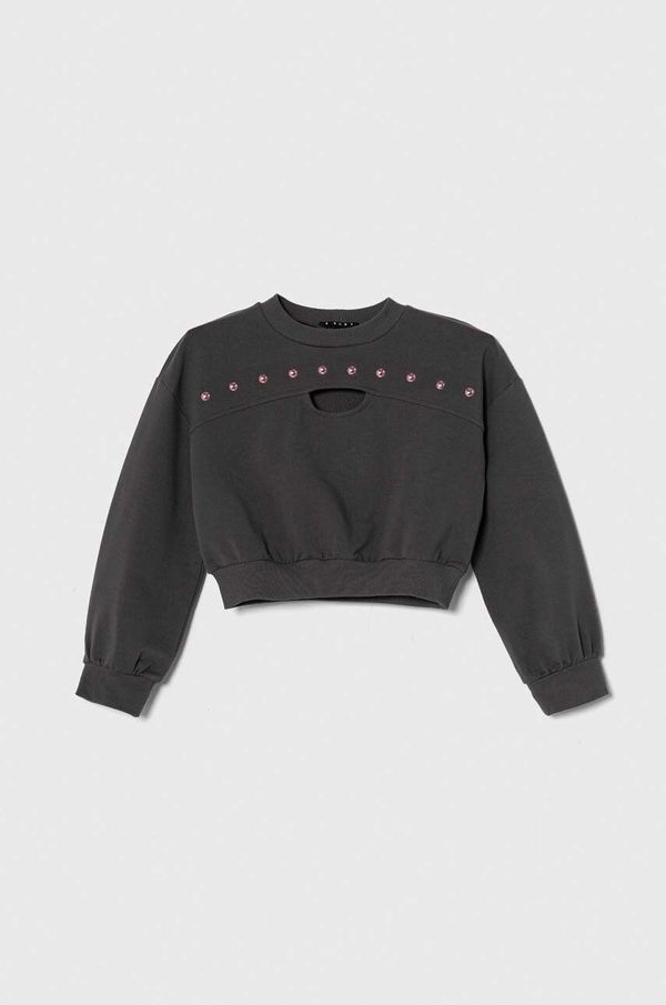 Sisley Dječja dukserica Sisley boja: siva, s aplikacijom