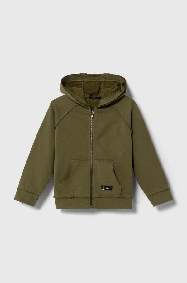 Sisley Dječja dukserica Sisley boja: zelena, s kapuljačom, s tiskom