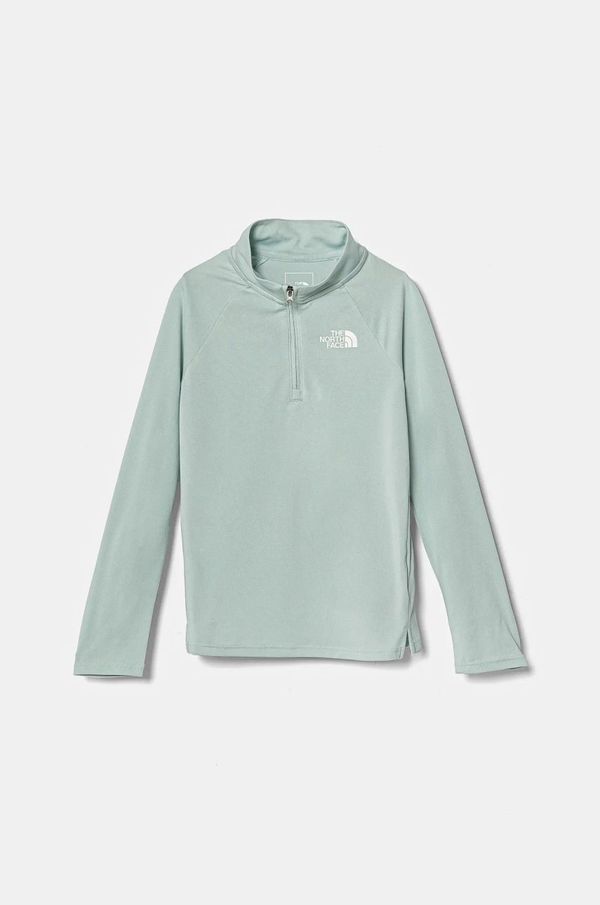 The North Face Dječja dukserica The North Face NEVER STOP 1/4 ZIP boja: tirkizna, bez uzorka, NF0A870Q1OC1