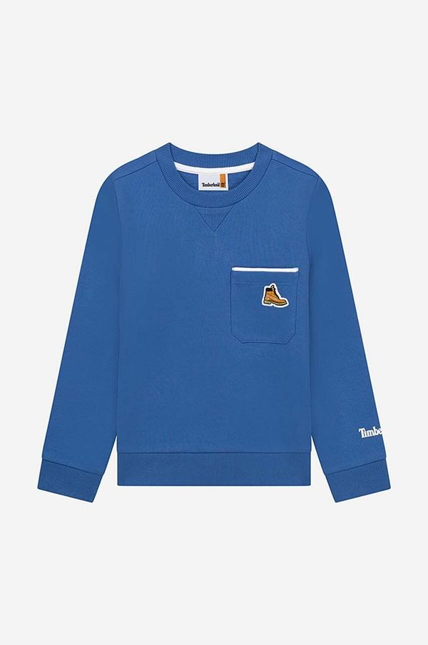 Timberland Dječja dukserica Timberland Sweatshirt boja: tamno plava, glatka